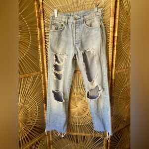 Vintage Thrashed Levi's 501 Button Fly Jeans Size 30 x 36
